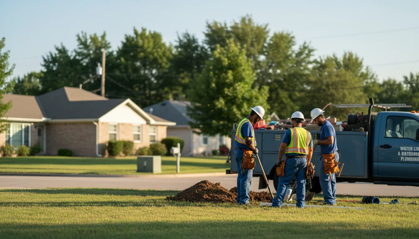 Residential water line and bathroom plumbing service in Winchester, MA